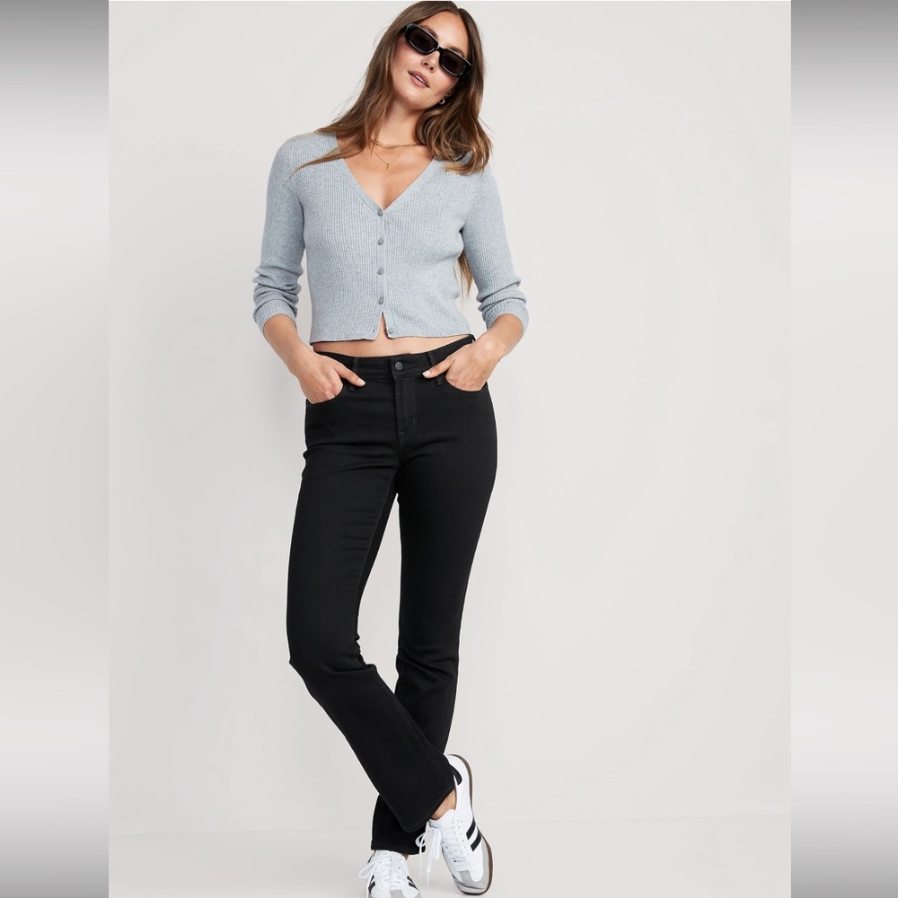 Old Navy Kicker Boot Cut Mid Rise Black Jeans